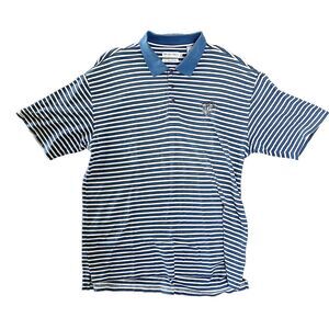 Lake Forest Country Club‎ Golf Shirt Mens XL Cotton Modal Blue Striped Tehama